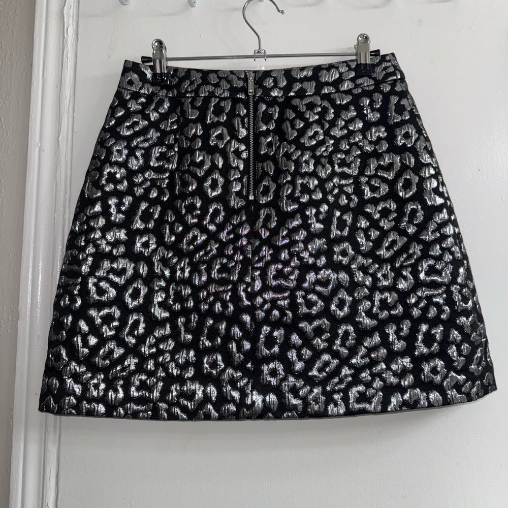 Michael Michael Kors Metallic Leopard Jacquard Mini Skirt size 0 - Picture 4 of 8